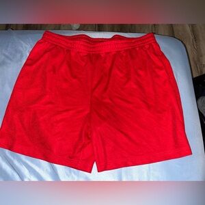 Plain red shorts